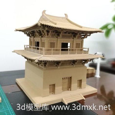 组装唐代古建筑模型3d图纸STL文件下载