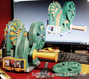 手摇发电机3D打印模型下载stl图纸