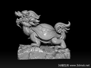 龙龟雕塑3d打印模型素材