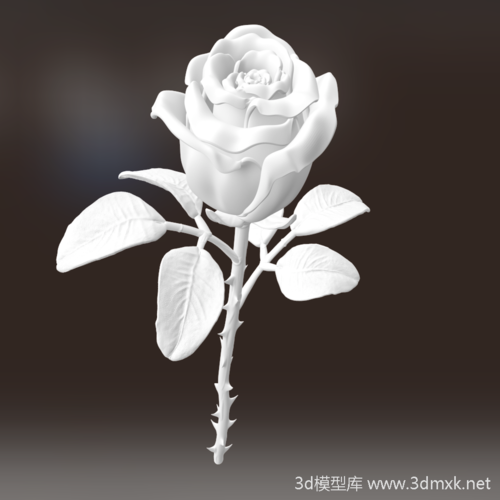 粉色玫瑰花3d打印模型素材下载
