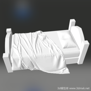 家具单人床3d模型下载