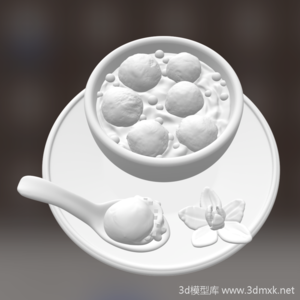 食物3D模型汤圆STL打印文件