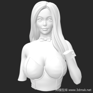 美女半身雕塑3d打印模型素材下载