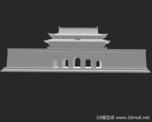 简易建筑模型天安门3d模型图纸免费下载