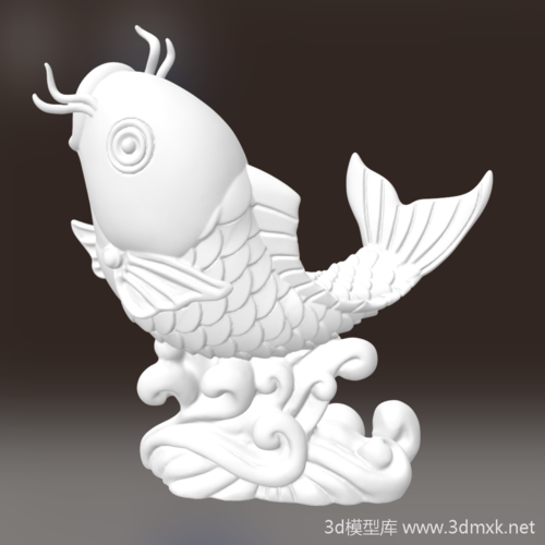 鱼跃龙门工艺品摆件3d打印模型