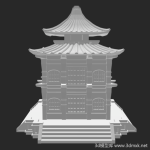 日本寺庙古建筑3d模型下载