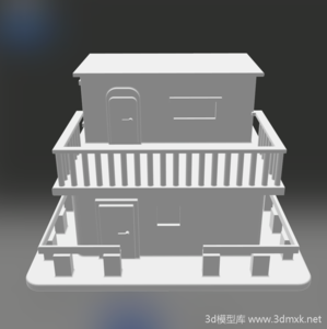 2层建筑居民住宅小洋楼3d打印模型下载