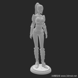 游戏动漫手办人物3D模型盔甲女孩Bravura