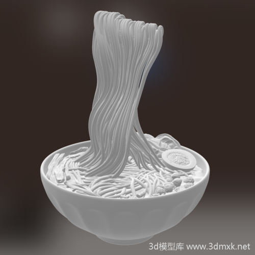 食物道具螺蛳粉带筷子3d打印模型素材