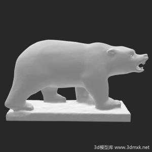 动物雕塑 熊3d模型下载免费
