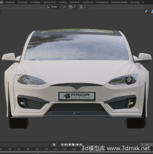 特斯拉Model3电动汽车高精度3d模型OBJ格式文件