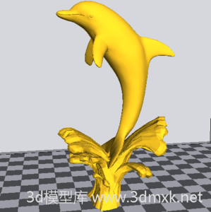 海豚逐浪3d打印模型素材免费下载stl