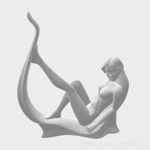 写实人物躺在异形座具上的美女3D模型免费下载