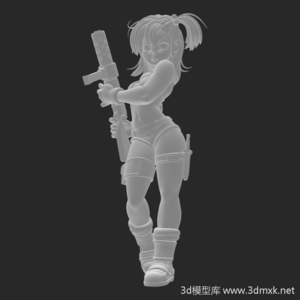 龙珠人物布尔玛持枪版3d模型下载