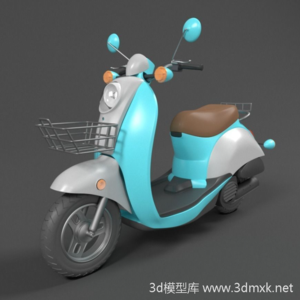 电动摩托车电瓶车3d模型下载
