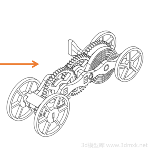 可转动组装齿轮车